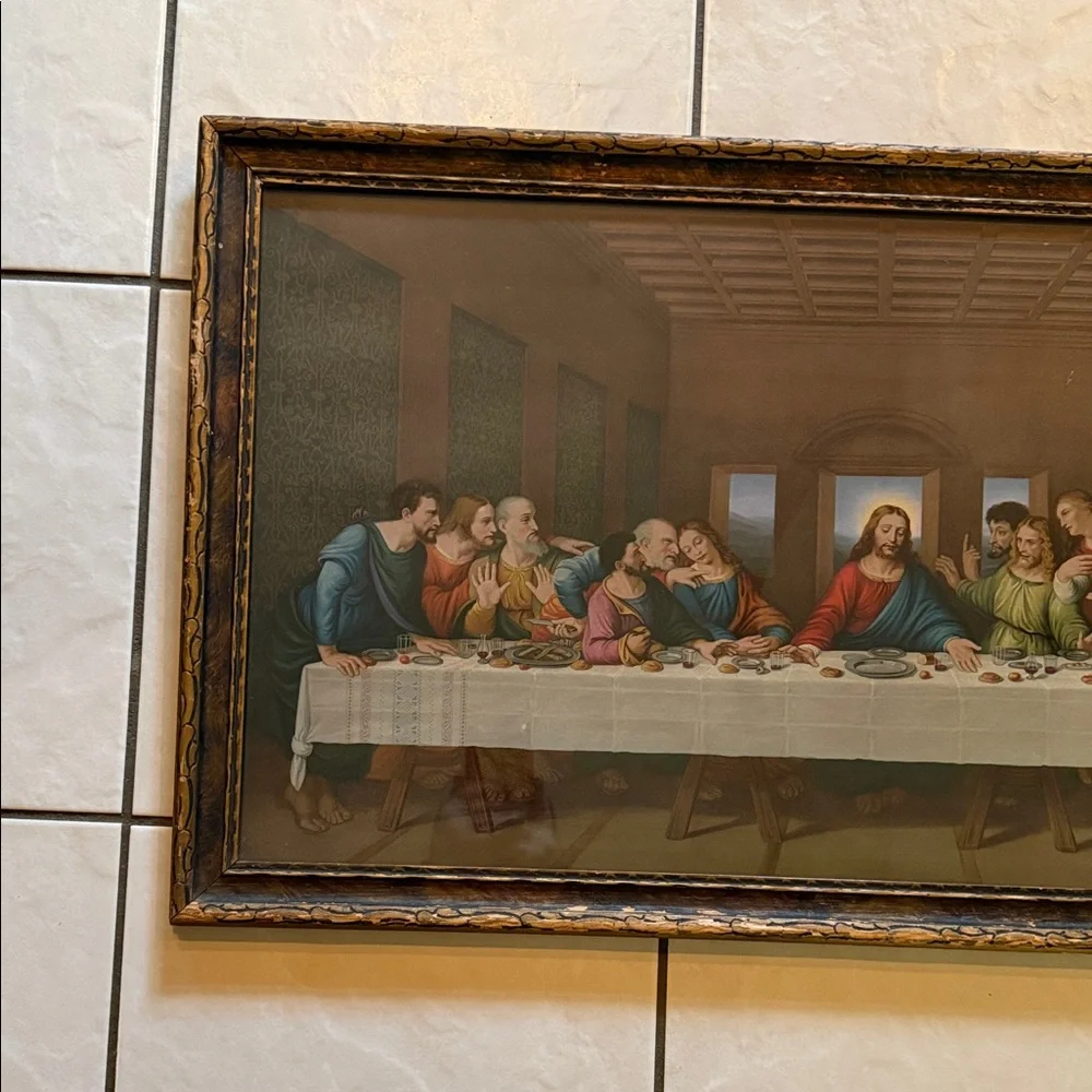 Vintage Framed Last Supper Wall Art - Picture 2 of 7
